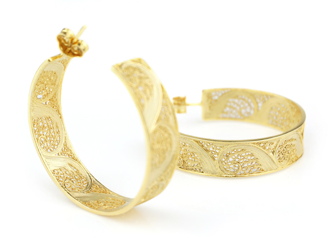 Portuguese Filigree Traditional Half Hoop Earrings – NADIR Filigranas
