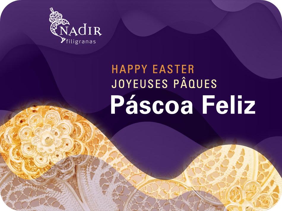 Cartão Oferta Digital "Páscoa Feliz", Ofereça Filigrana Portuguesa