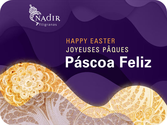 Cartão Oferta Digital "Páscoa Feliz", Ofereça Filigrana Portuguesa