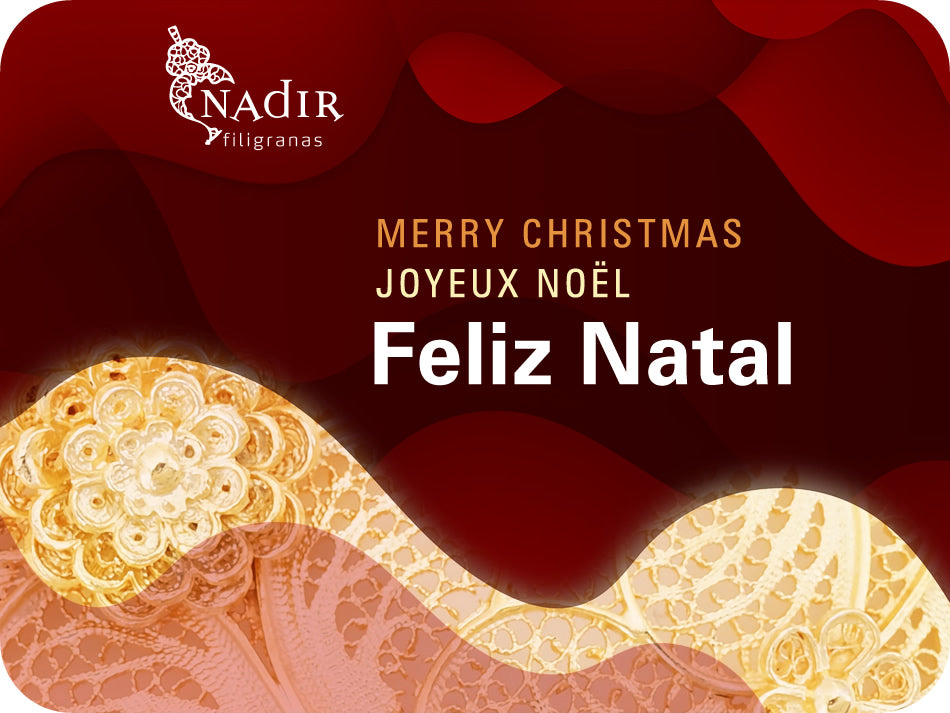 Cartão Oferta Digital "Feliz Natal", Ofereça Filigrana Portuguesa