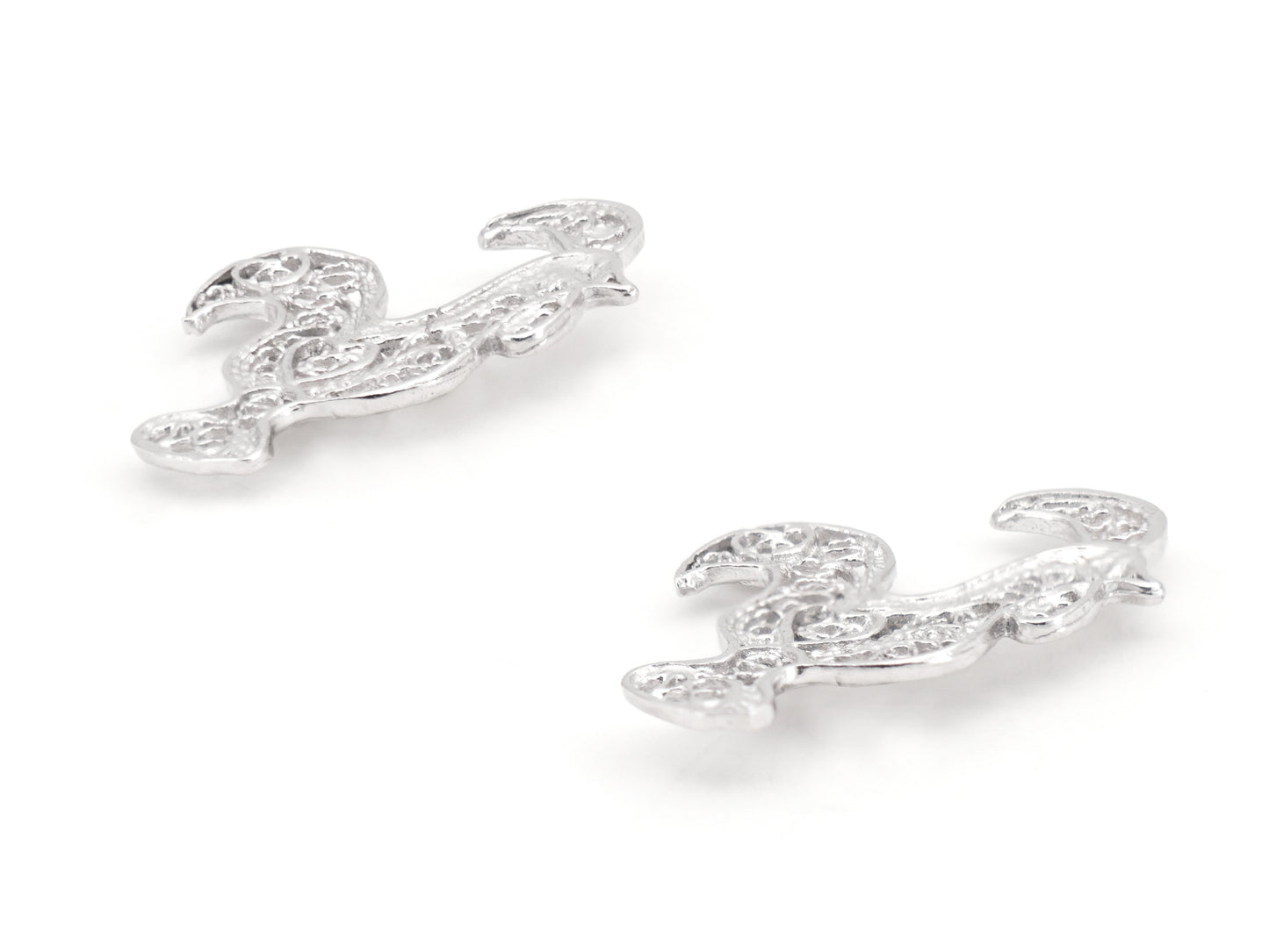 Brincos Mini Galo de Barcelos, Filigrana Portuguesa, Prata de Lei 925 - Perspectiva