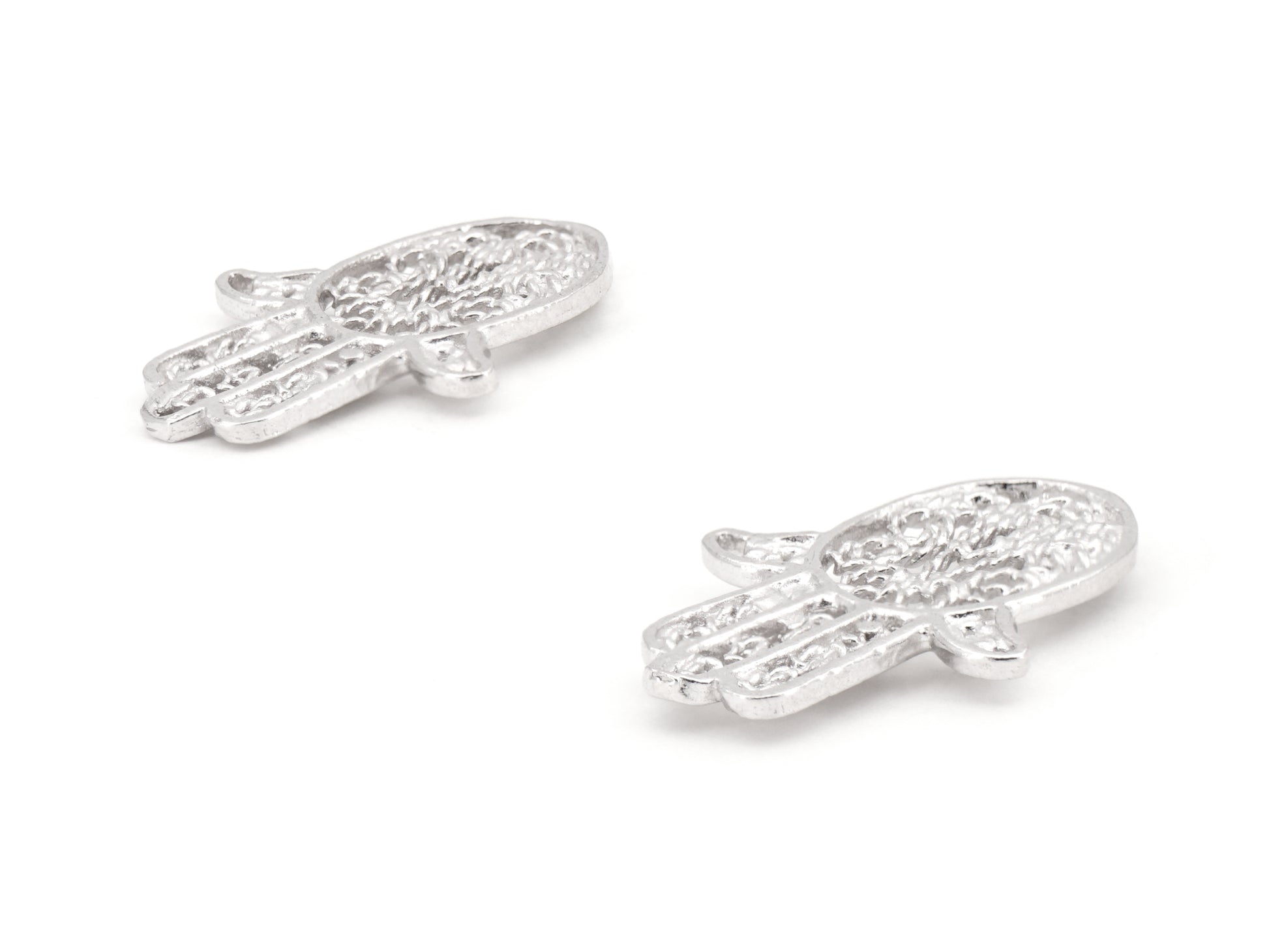 Brincos Mini Mão de Fátima, Filigrana Portuguesa, Prata de Lei 925 - Perspectiva