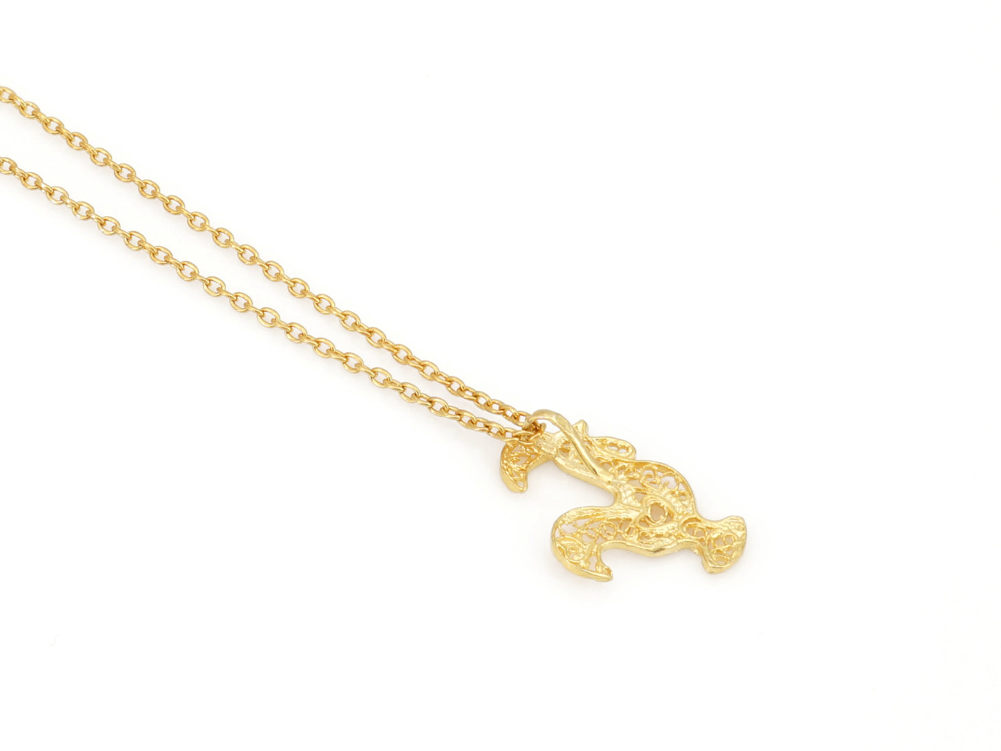 Colar Mini Galo de Barcelos, Filigrana Portuguesa, Prata de Lei 925 Dourada - Vista de Trás