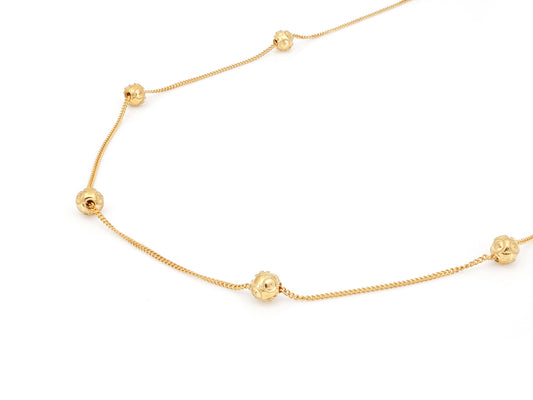 Colar Seis Contas de Viana Pequenas, Filigrana Portuguesa, Prata de Lei 925 Dourada