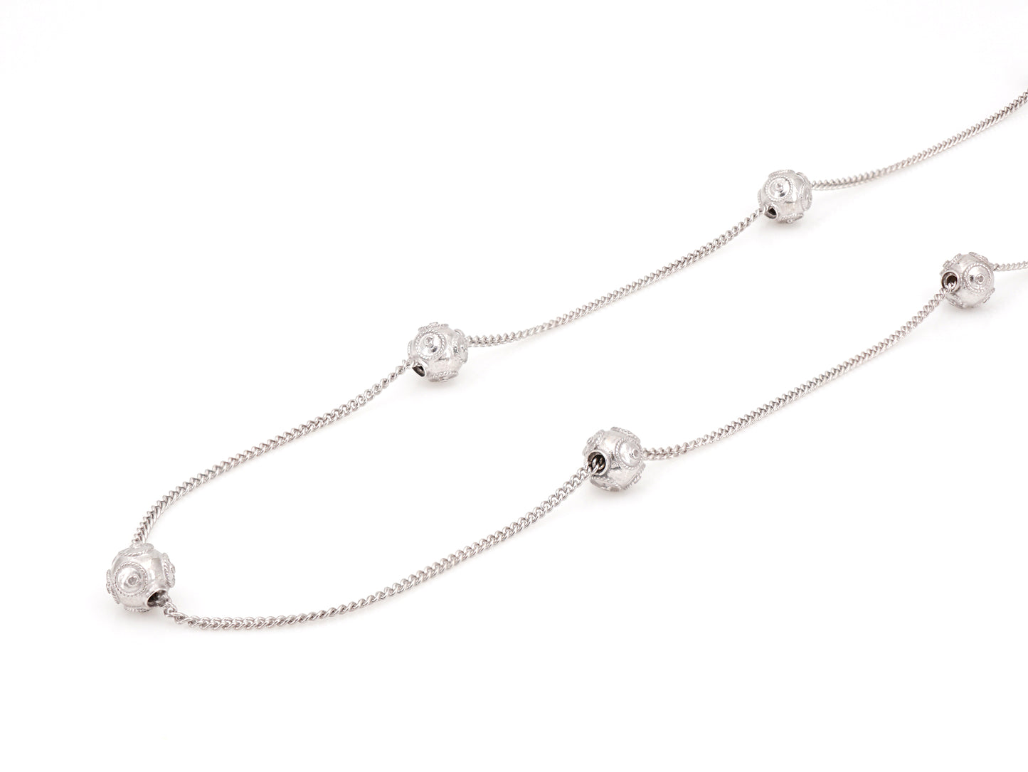 Colar Seis Contas de Viana Pequenas, Filigrana Portuguesa, Prata de Lei 925