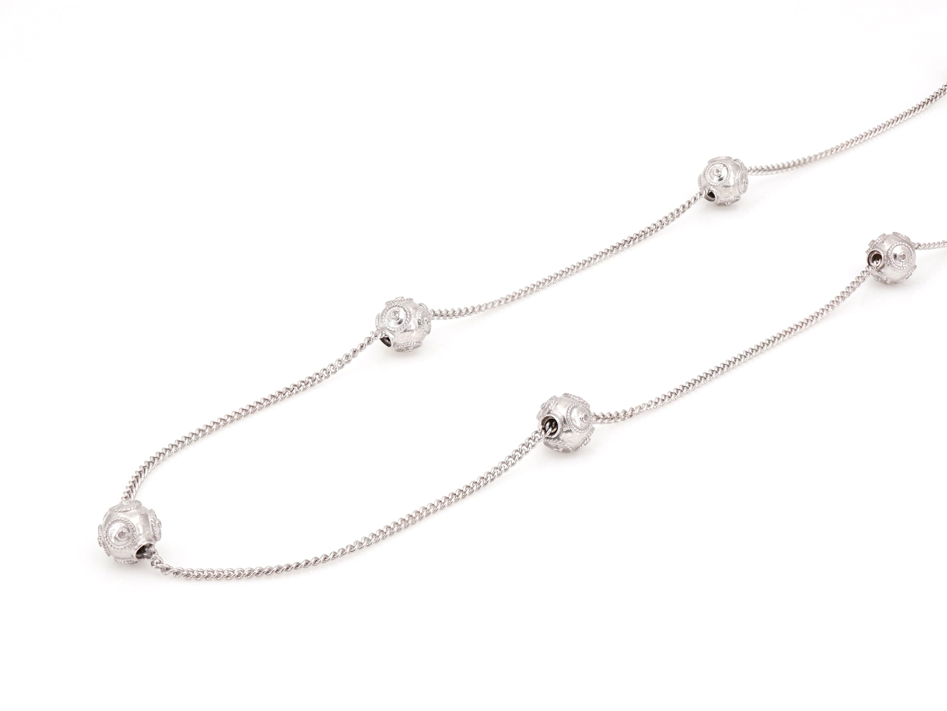 Colar Seis Contas de Viana Pequenas, Filigrana Portuguesa, Prata de Lei 925