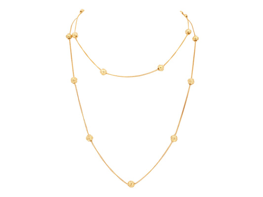 Dois Colares Contas de Viana Pequenas, Filigrana Portuguesa, Prata de Lei 925 Dourada