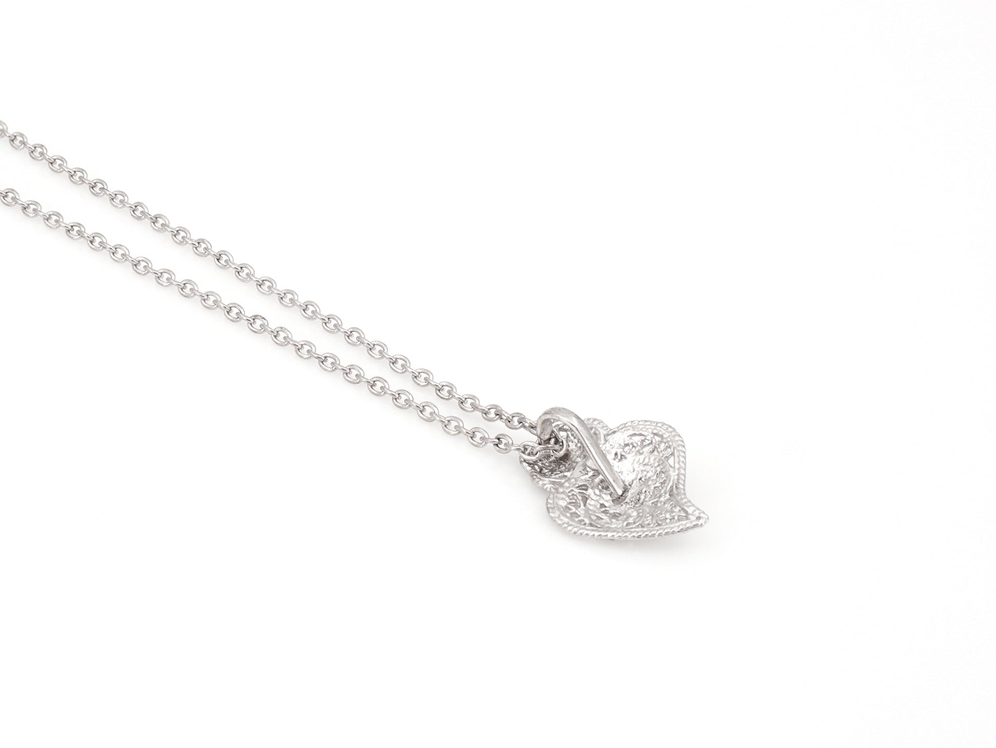 Colar Mini Coração de Viana, Filigrana Portuguesa, Prata de Lei 925 - Vista de Trás