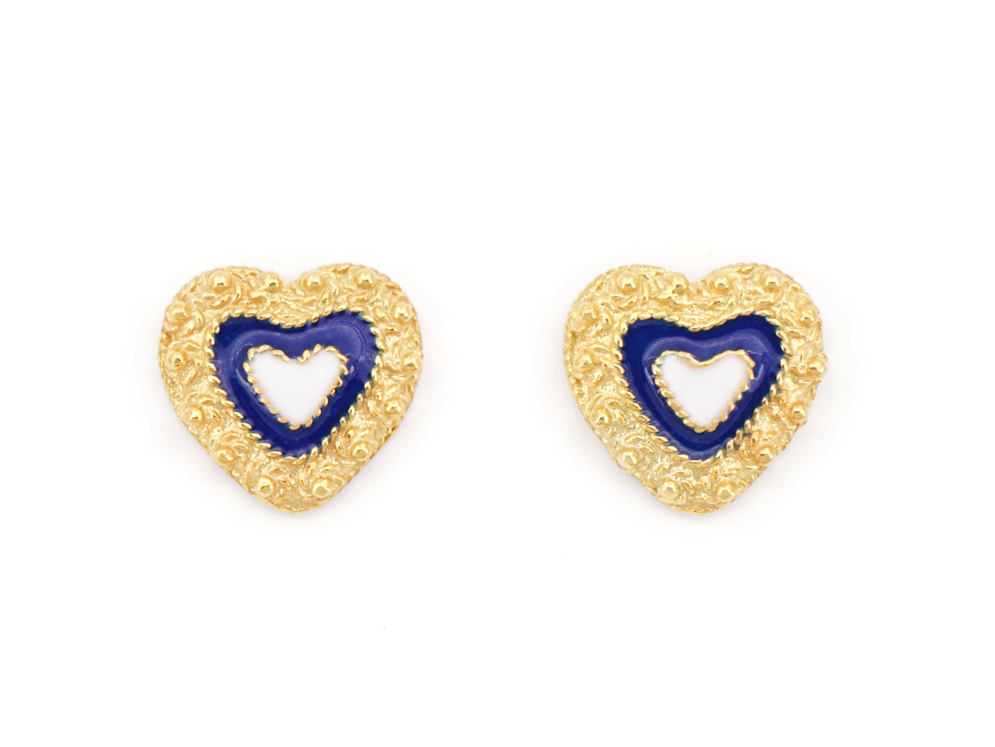Brincos Coração Caramujo, Filigrana Portuguesa, Prata de Lei 925 Dourada - Vista de Frente