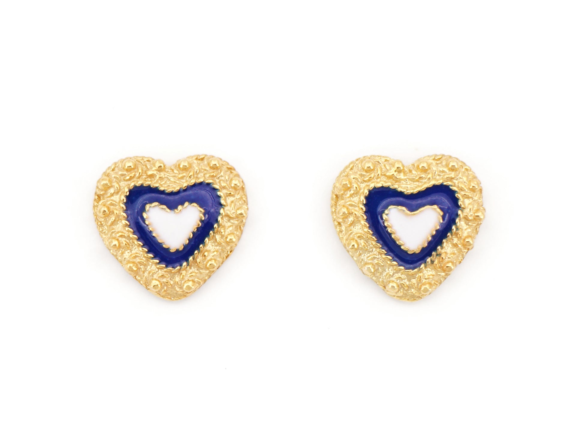 Brincos Coração Caramujo, Filigrana Portuguesa, Prata de Lei 925 Dourada - Vista de Frente