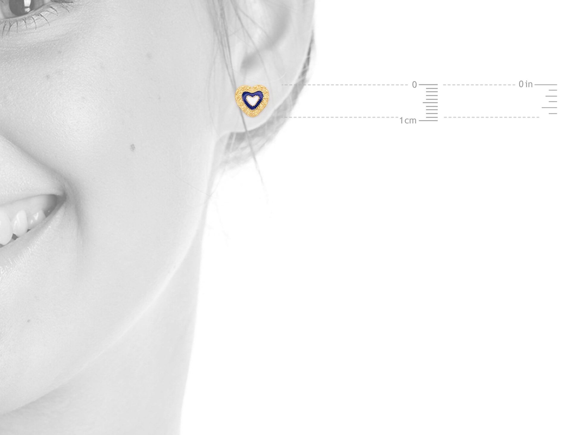 Brincos Coração Caramujo, Filigrana Portuguesa, Prata de Lei 925 Dourada - Medidas