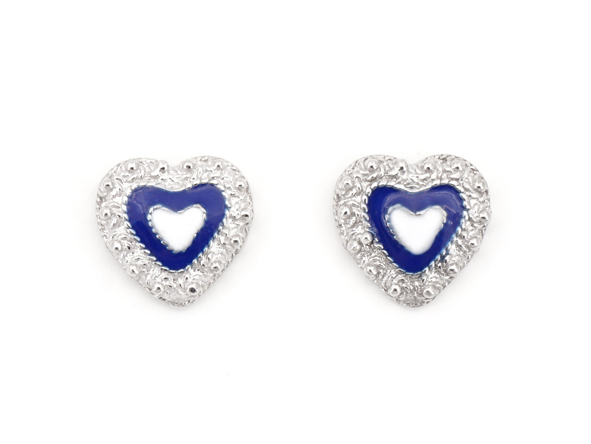 Brincos Coração Caramujo, Filigrana Portuguesa, Prata de Lei 925 - Vista de Frente