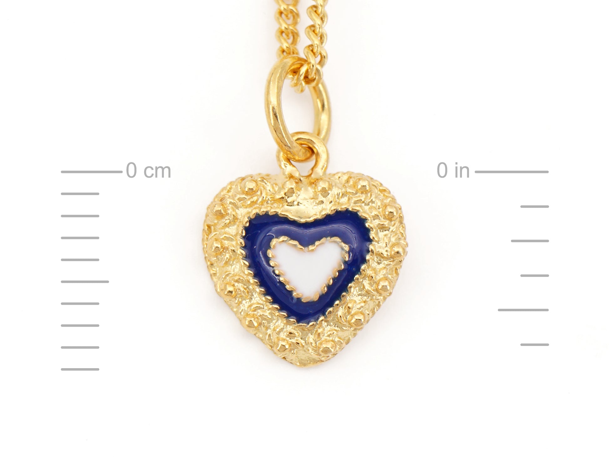 Colar Coração Caramujo, Filigrana Portuguesa, Prata de Lei 925 Dourada - Medida Coração