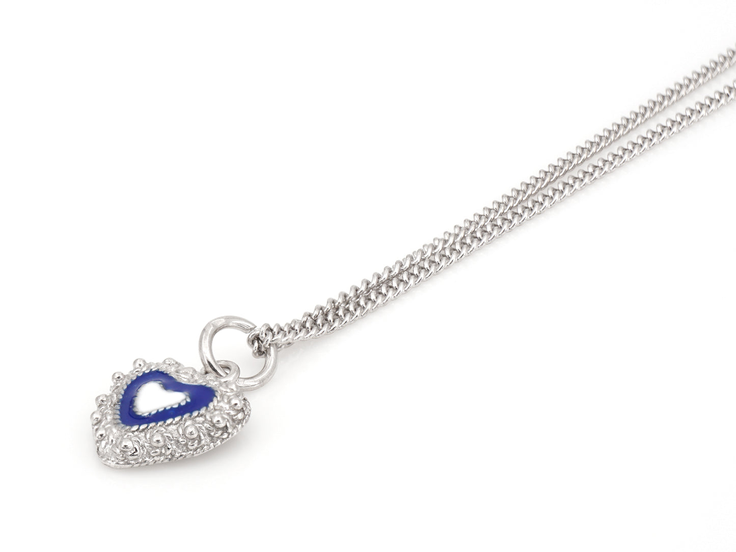 Colar Coração Caramujo, Filigrana Portuguesa, Prata de Lei 925 - Perspectiva