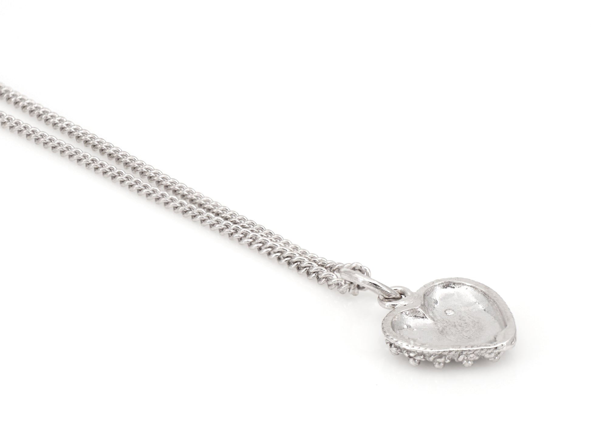 Colar Coração Caramujo, Filigrana Portuguesa, Prata de Lei 925 - Vista de Trás