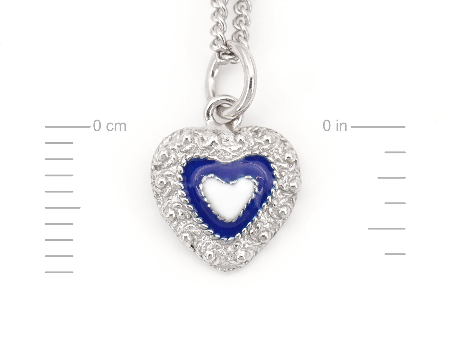 Colar Coração Caramujo, Filigrana Portuguesa, Prata de Lei 925 - Medidas Medalha