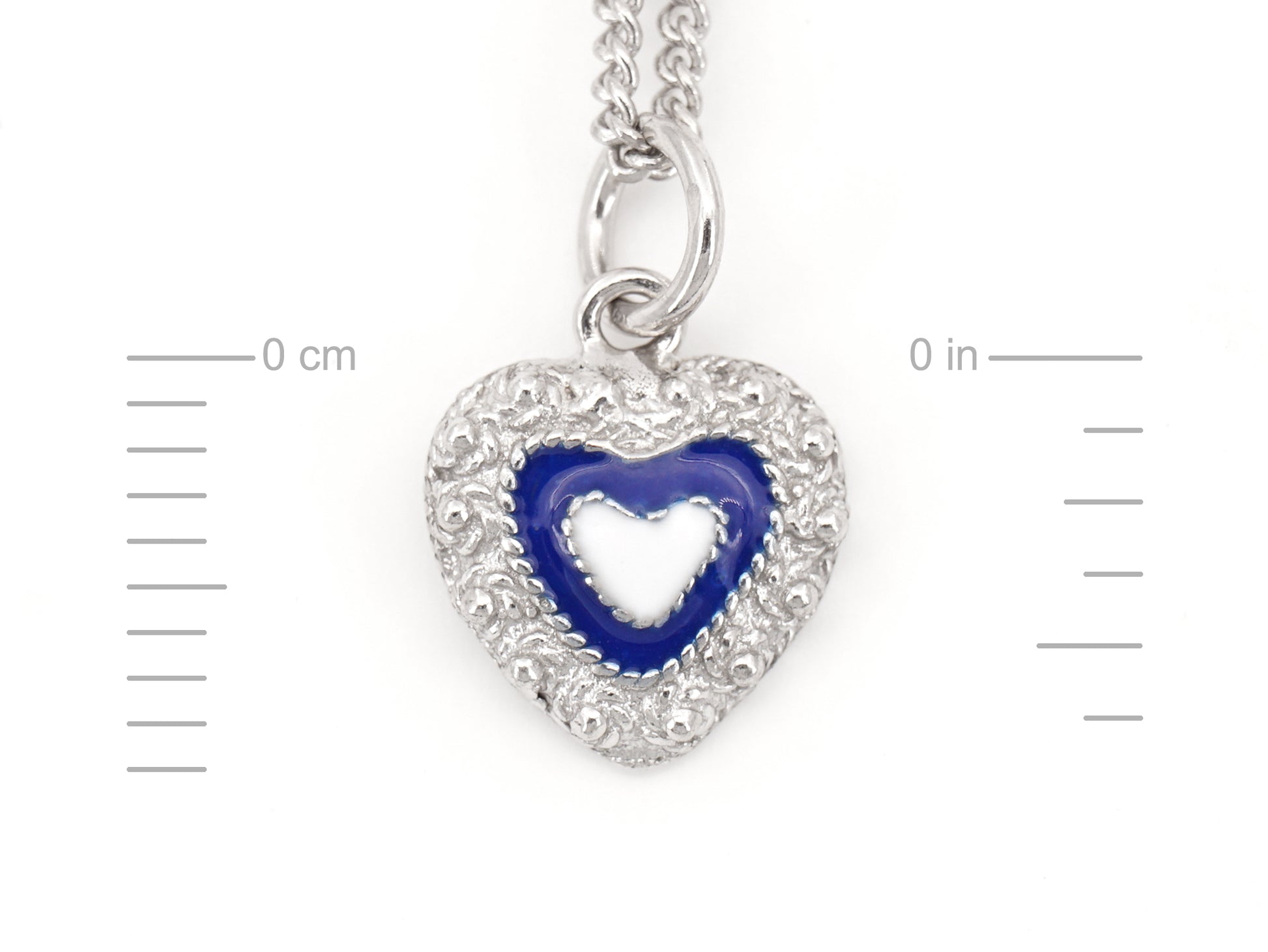 Colar Coração Caramujo, Filigrana Portuguesa, Prata de Lei 925 - Medidas Medalha