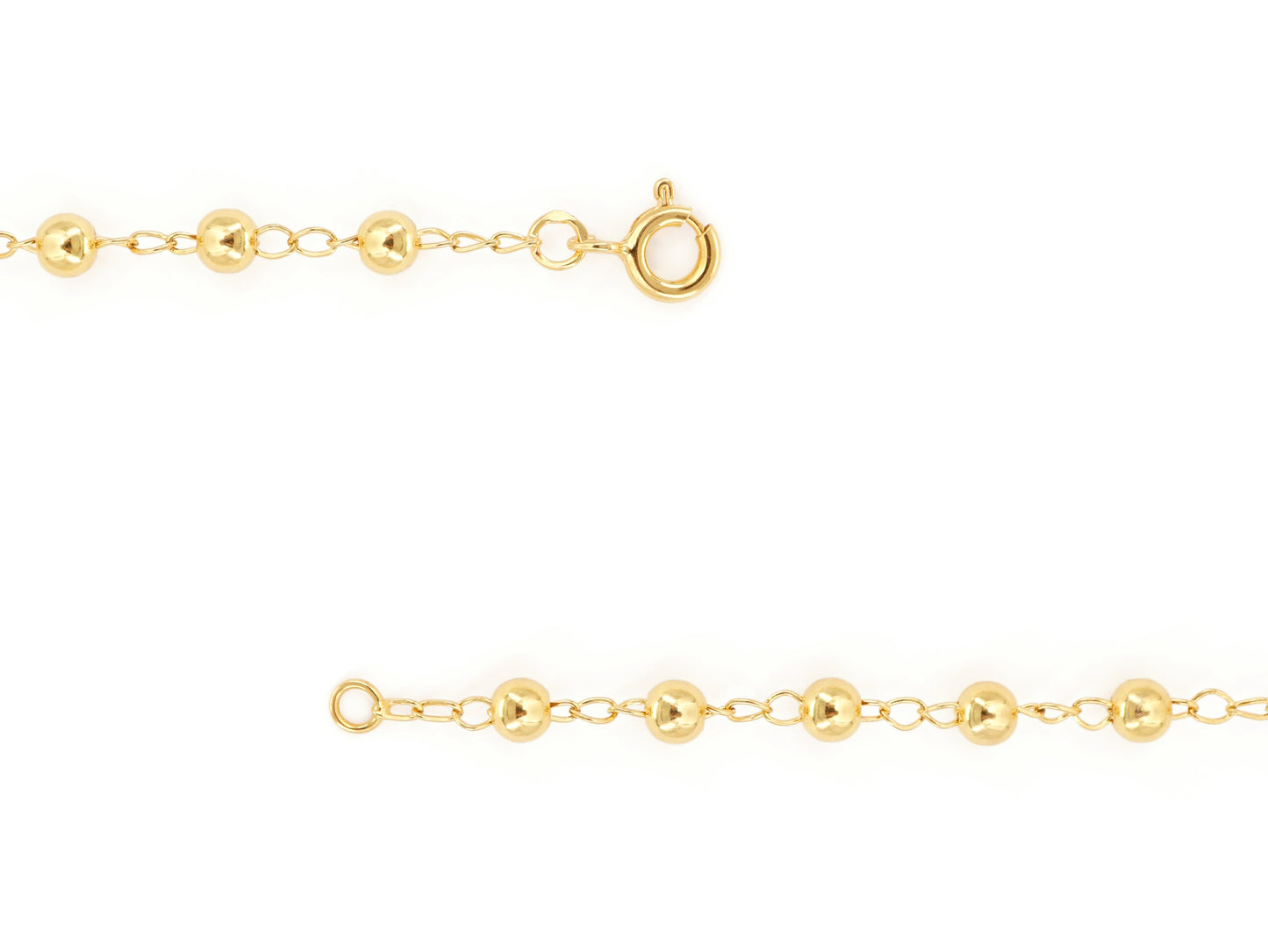Colar Terço Filigrana Contas Lisas, Filigrana Portuguesa, Prata de Lei 925 Dourada - Pormenor Fecho