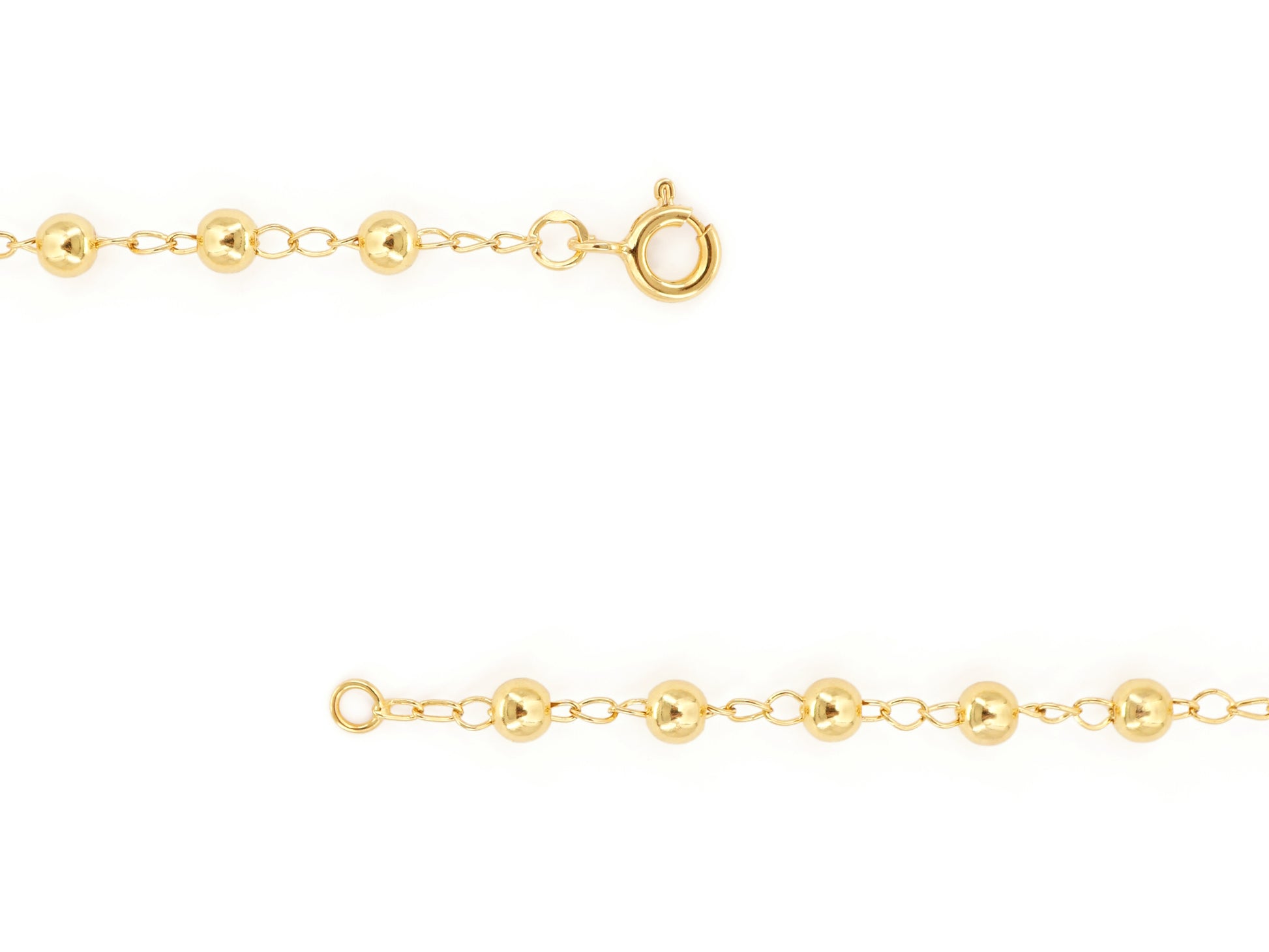 Colar Terço Filigrana Contas Lisas, Filigrana Portuguesa, Prata de Lei 925 Dourada - Pormenor Fecho