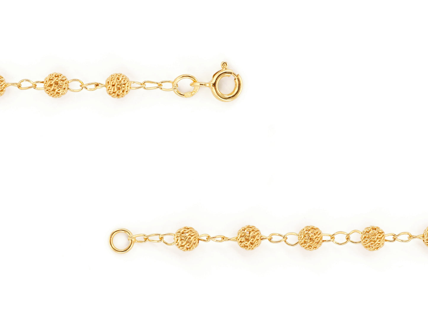 Colar Terço Filigrana Contas Rendilhadas, Filigrana Portuguesa, Prata de Lei 925 Dourada - Pormenor Fecho