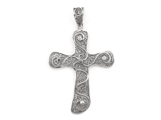 Medalha Cruz Extra Grande, Filigrana Portuguesa, Prata de Lei 925