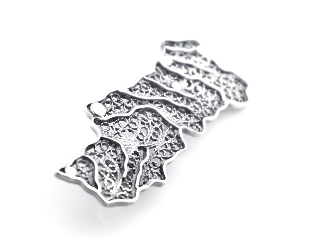 Alfinete Mapa de Portugal, Filigrana Portuguesa, Prata de Lei 925 - Perspectiva