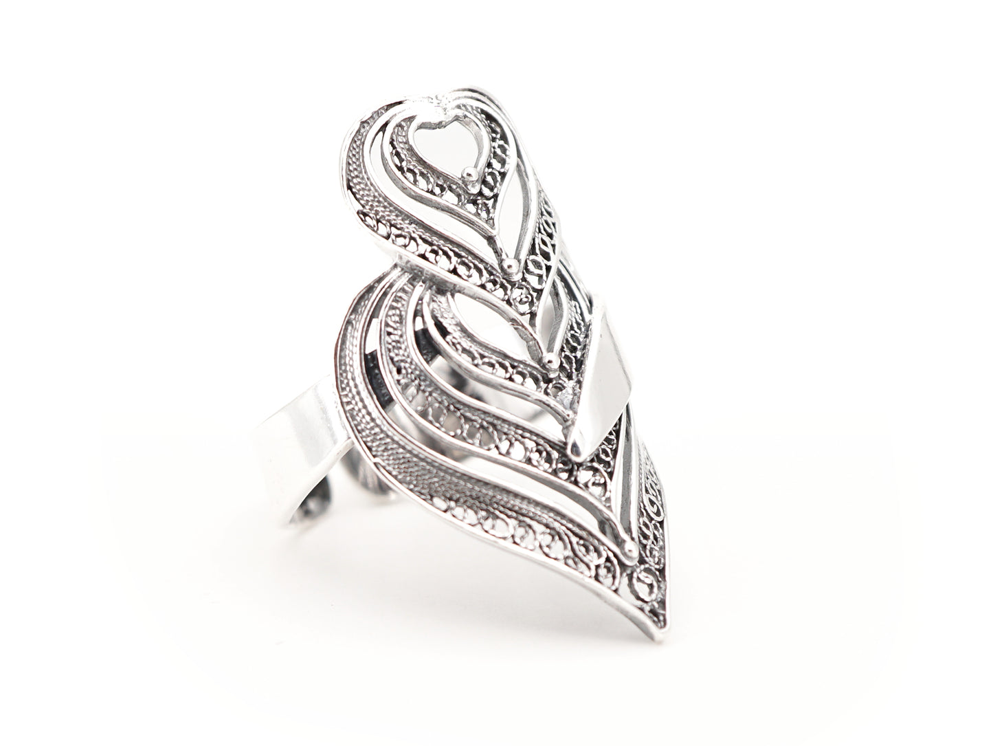 Anel Coração de Viana Camadas, Filigrana Portuguesa, Prata de Lei 925