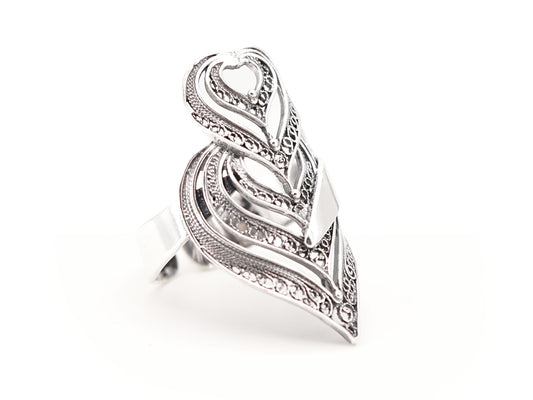Anel Coração de Viana Camadas, Filigrana Portuguesa, Prata de Lei 925