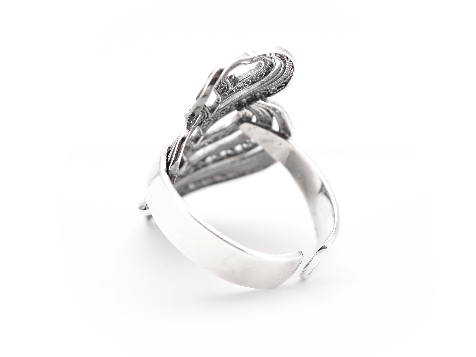 Anel Coração de Viana Camadas, Filigrana Portuguesa, Prata de Lei 925 - Perspectiva