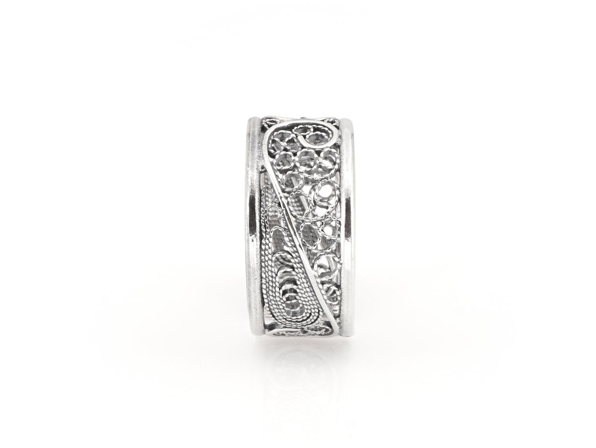 Adjustable Ring, Portuguese Filigree, 925 Sterling Silver
