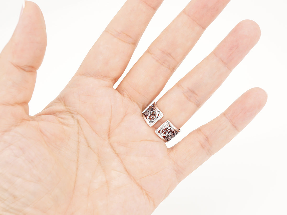 Adjustable Ring, Portuguese Filigree, 925 Sterling Silver
