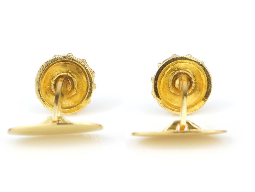 Botões de Punho Caramujos Clássicos, Filigrana Portuguesa, Prata de Lei 925 Dourada - Vista de trás