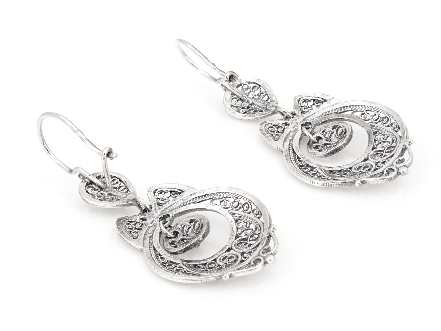 Brincos Vianense Pequenos, Filigrana Portuguesa, Prata de Lei 925 - Vista de Trás