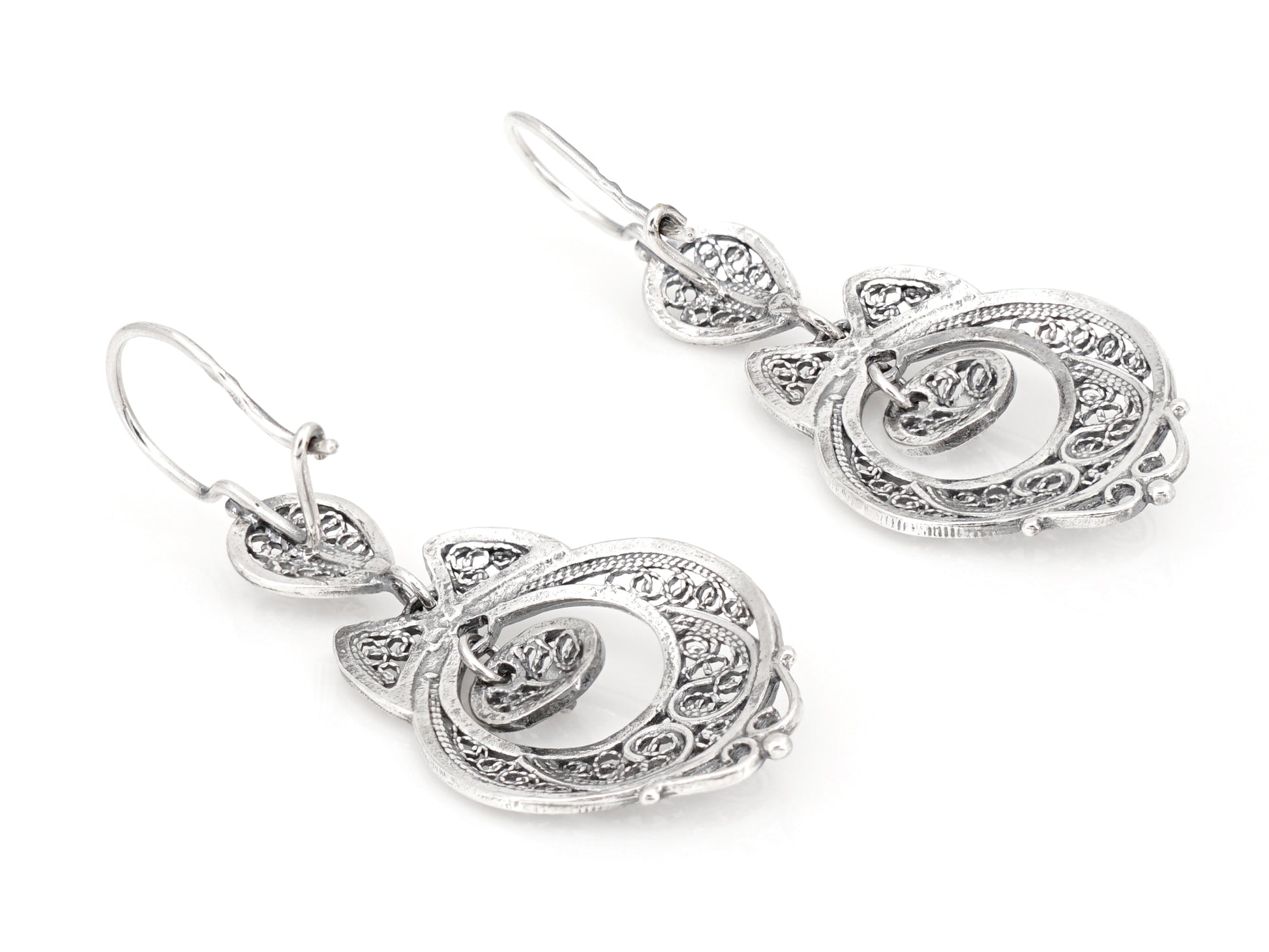 Brincos Vianense Pequenos, Filigrana Portuguesa, Prata de Lei 925 - Vista de Trás