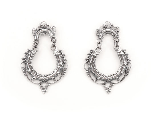 Brincos Arrecadas Redondas Pequenas, Filigrana Portuguesa, Prata de Lei 925