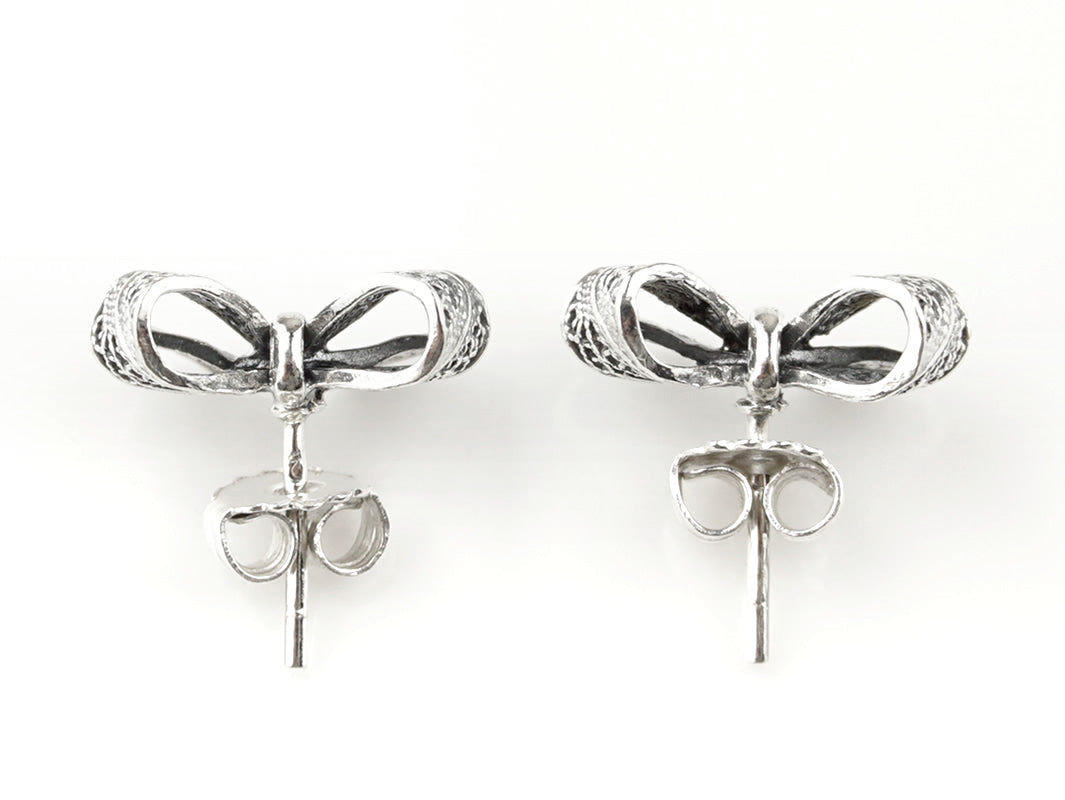 Boucles d'Oreilles Petits Noeuds, Filigrane Portugaise, Argent 925