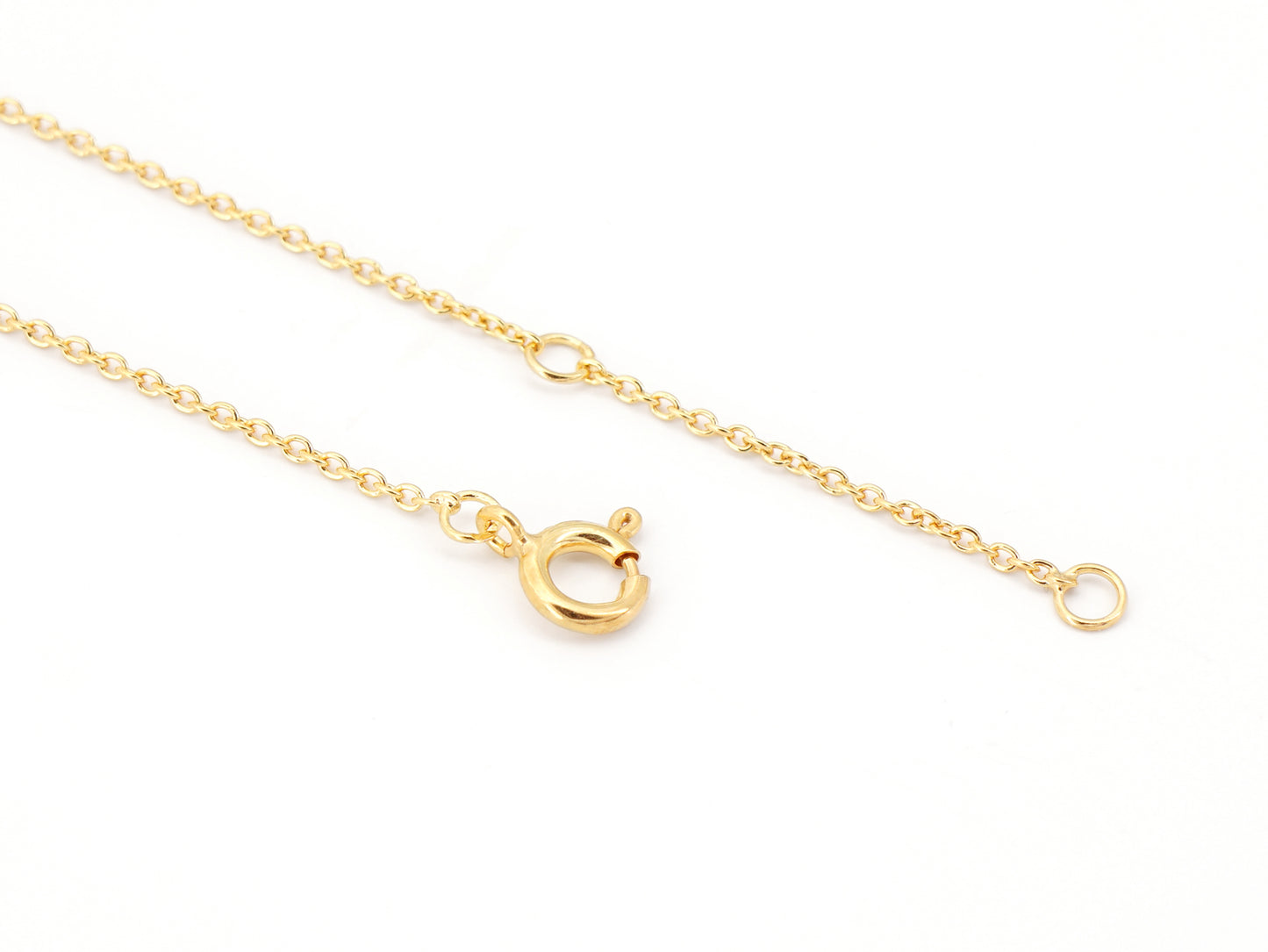 Colar Três Ovais com Flor Esmaltada, Filigrana Portuguesa, Prata de Lei 925 Dourada - Pormenor do Fio Ajustável do Colar