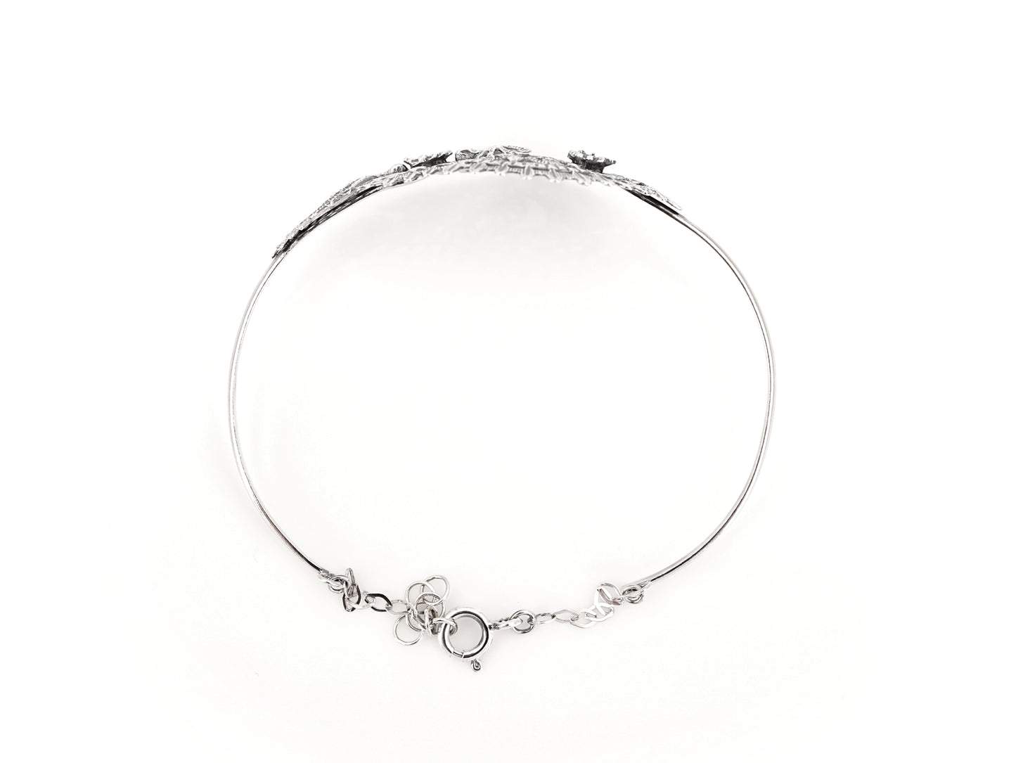 Pulseira Escrava Rainha, Motivo Grande, Prata de Lei 925 - Perfil