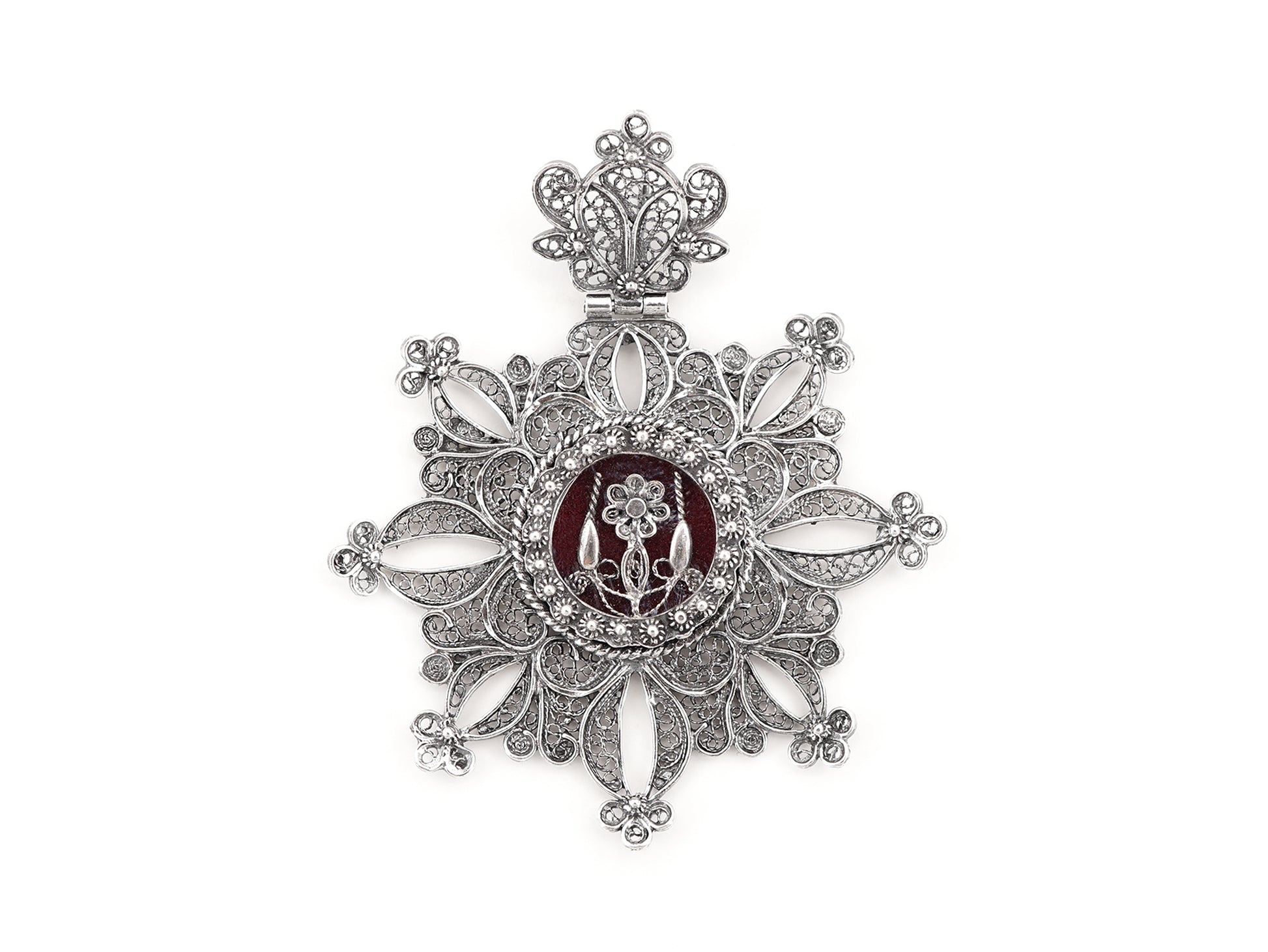 Medalha Relicário / Custódia Redonda, Filigrana Portuguesa, Prata de Lei 925