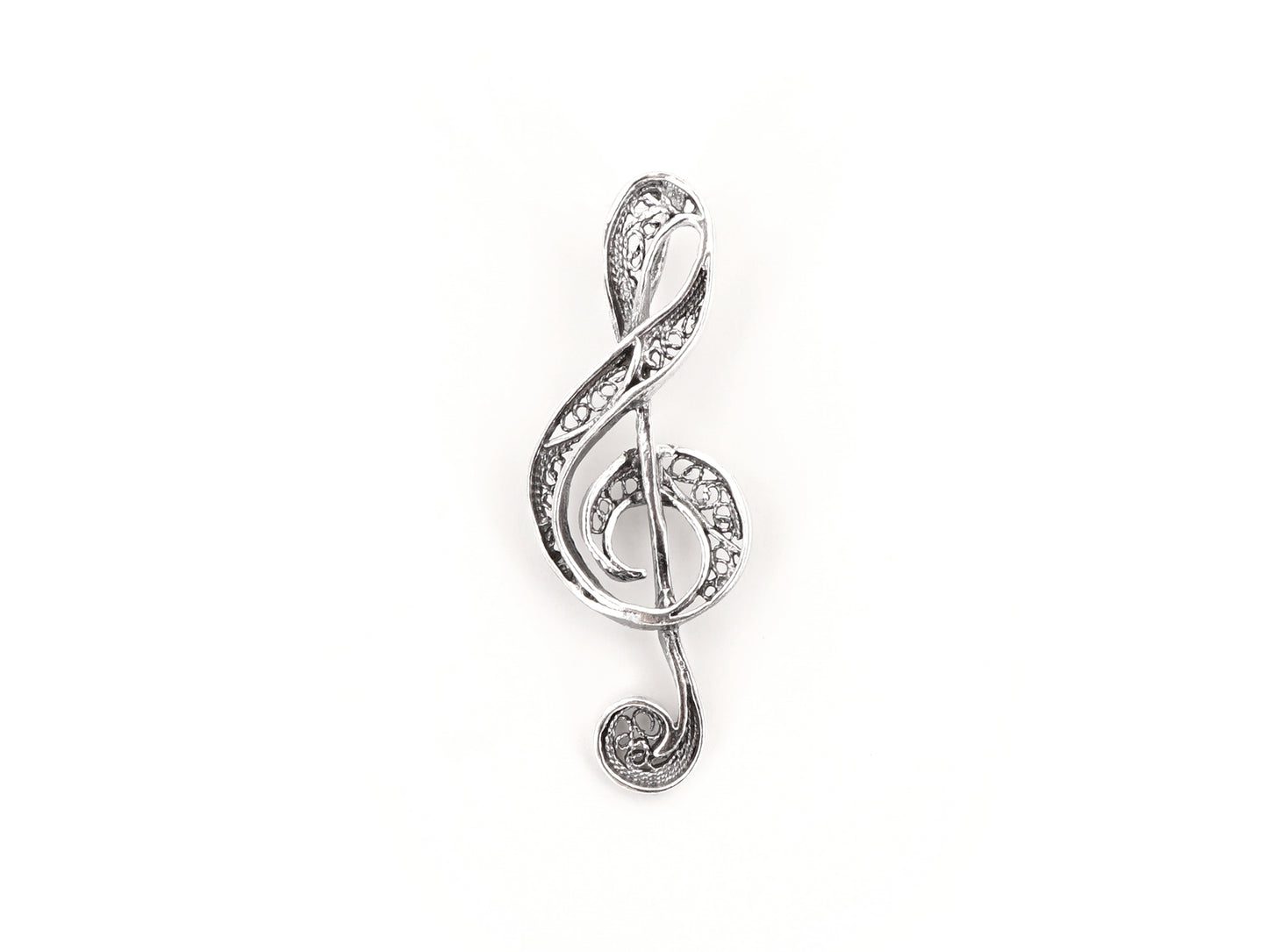 Medalha Clave de Sol Pequena, Filigrana Portuguesa, Prata de Lei 925