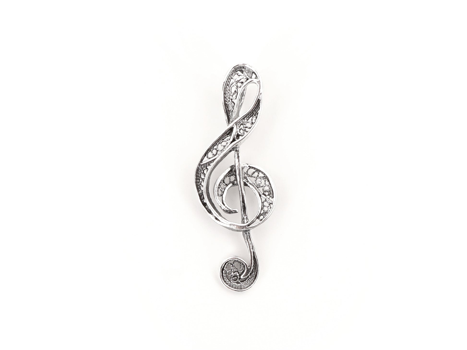 Medalha Clave de Sol Pequena, Filigrana Portuguesa, Prata de Lei 925