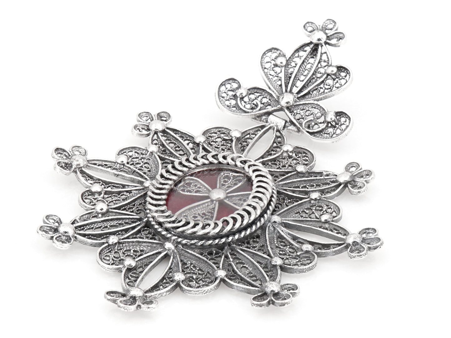 Medalha Relicário / Custódia Oval, Filigrana Portuguesa, Prata de Lei 925 - Perspectiva