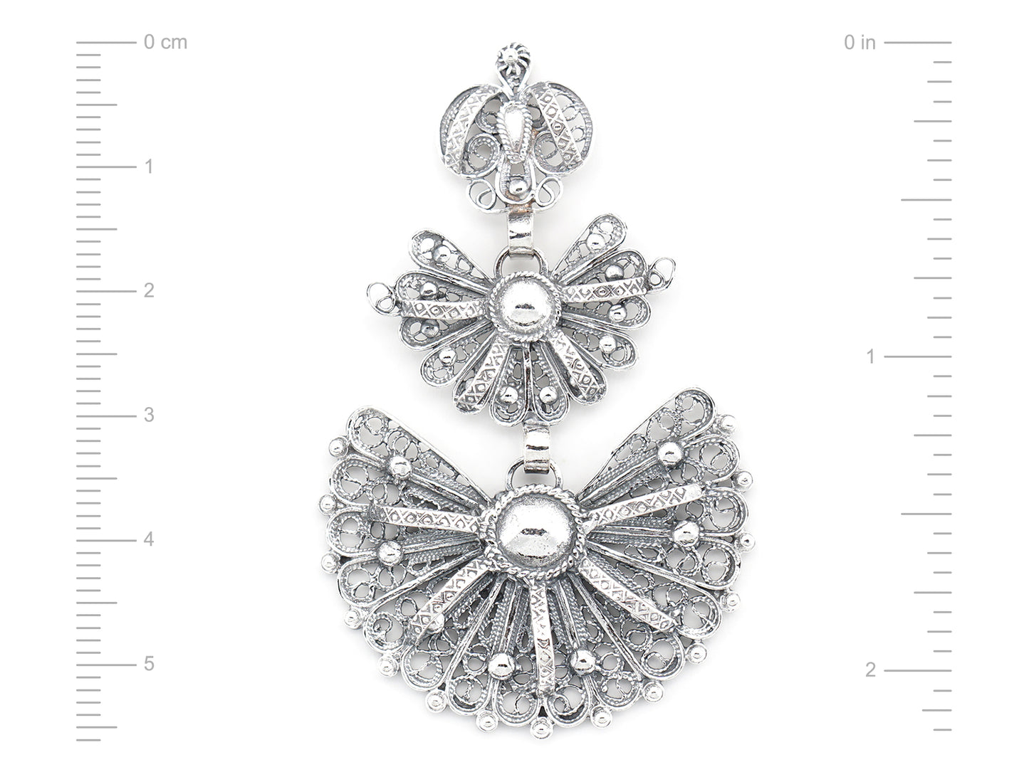 Medalha Laça Grande, Filigrana Portuguesa, Prata de Lei 925 - Medidas