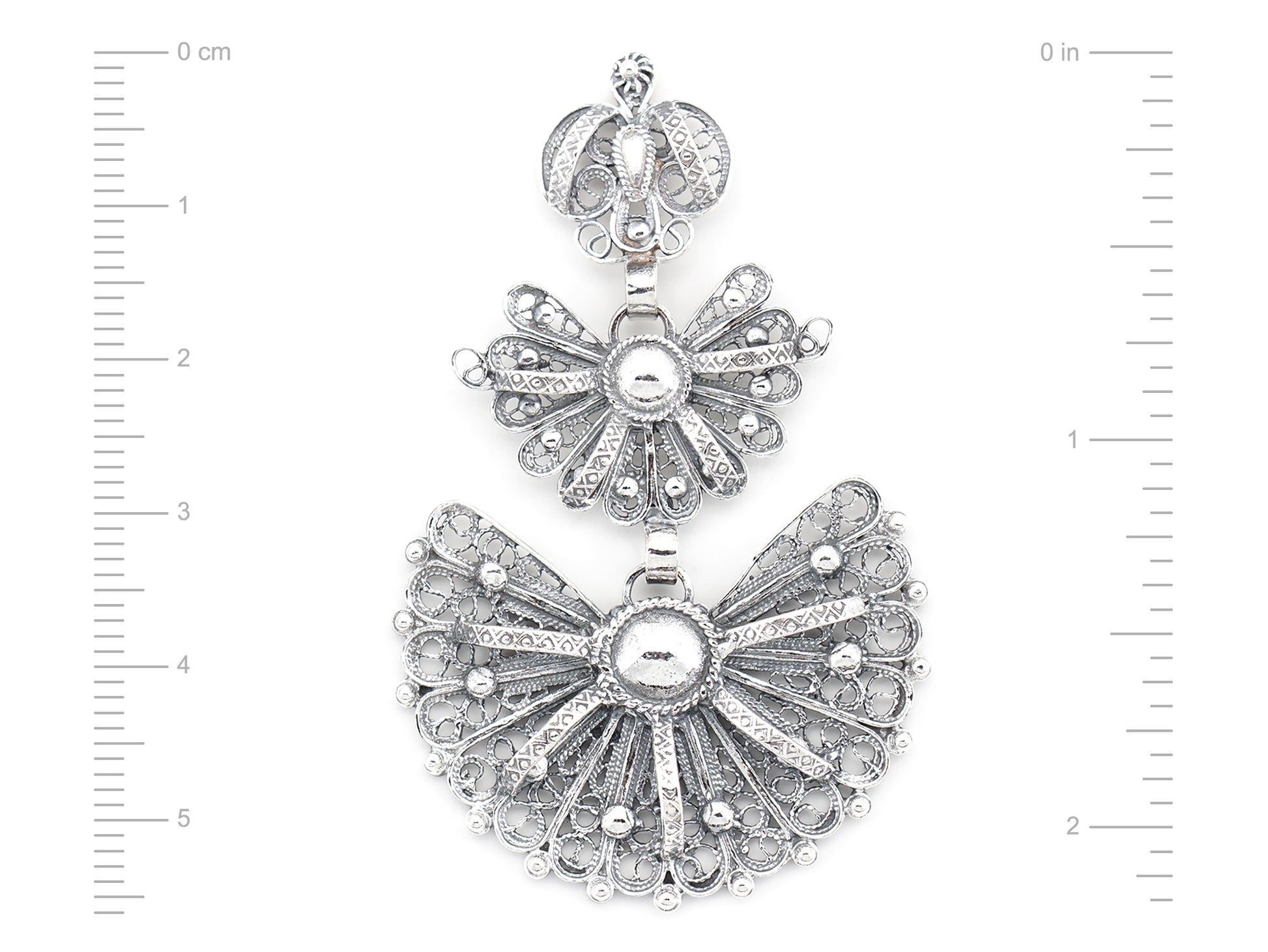 Medalha Laça Grande, Filigrana Portuguesa, Prata de Lei 925 - Medidas