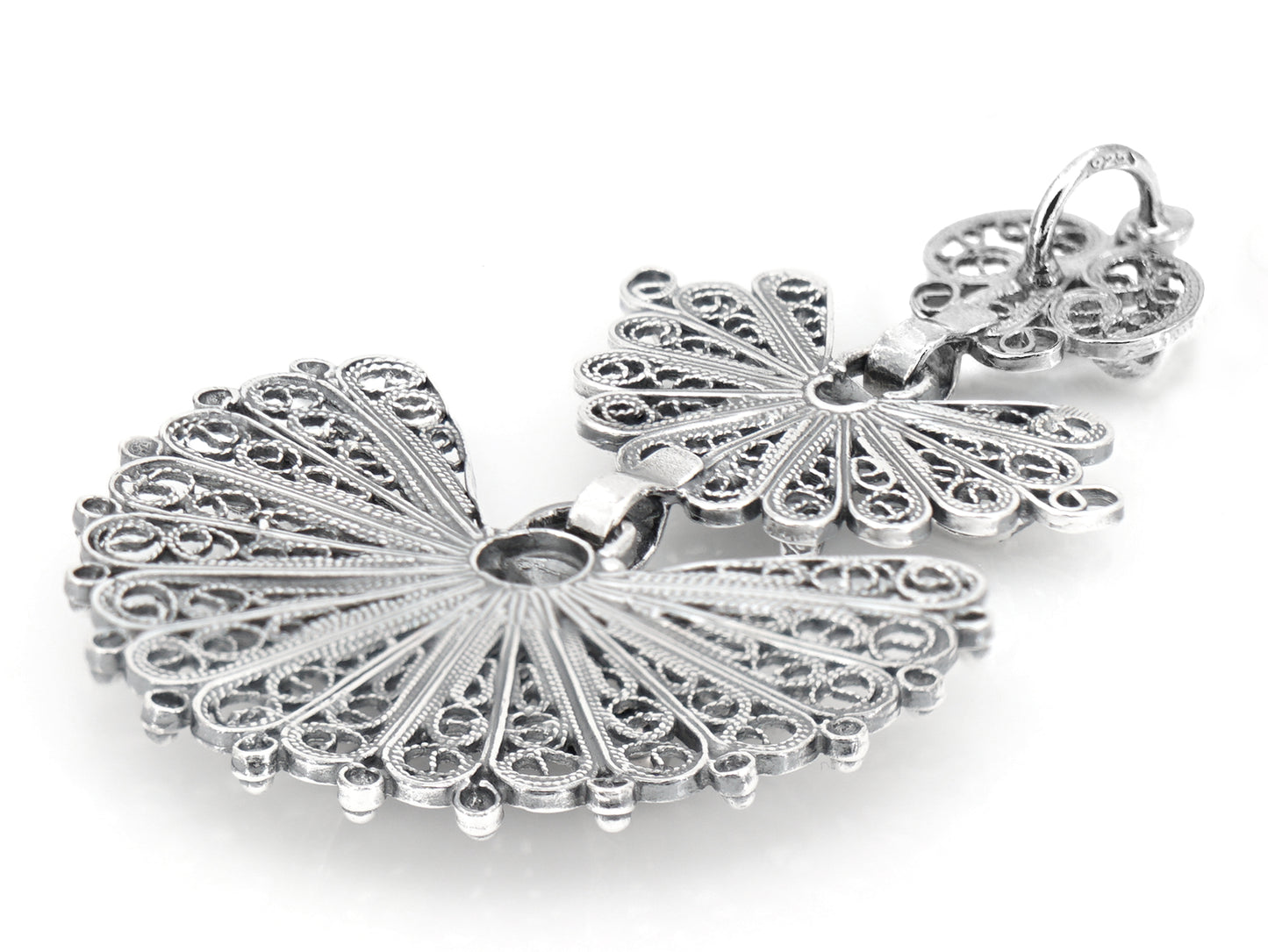 Medalha Laça Grande, Filigrana Portuguesa, Prata de Lei 925 - Vista de Trás