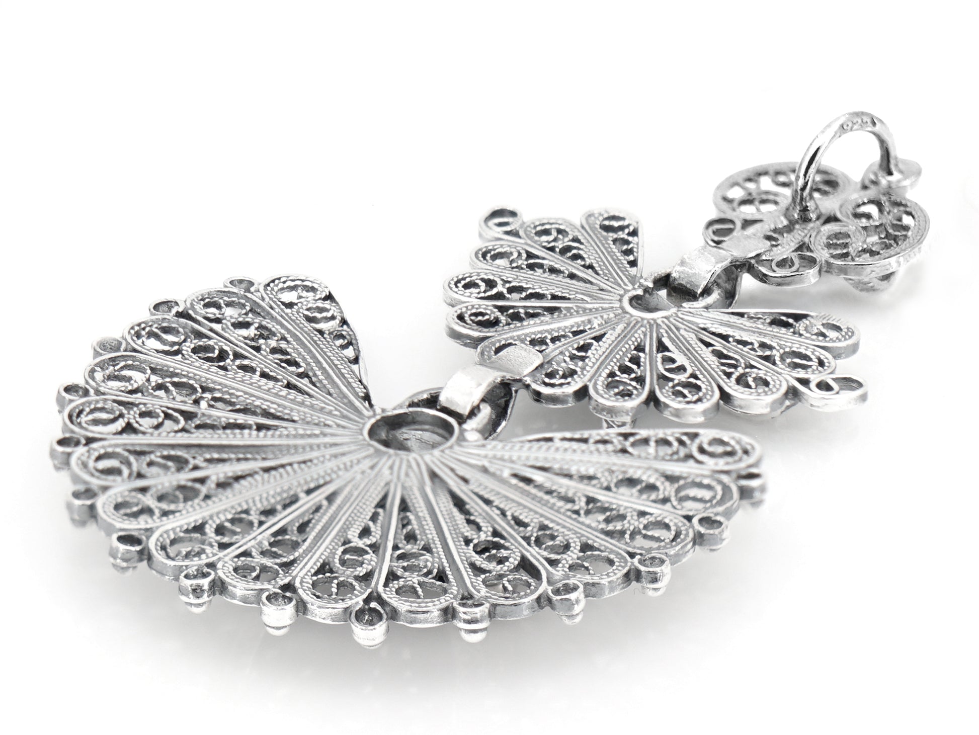 Medalha Laça Grande, Filigrana Portuguesa, Prata de Lei 925 - Vista de Trás