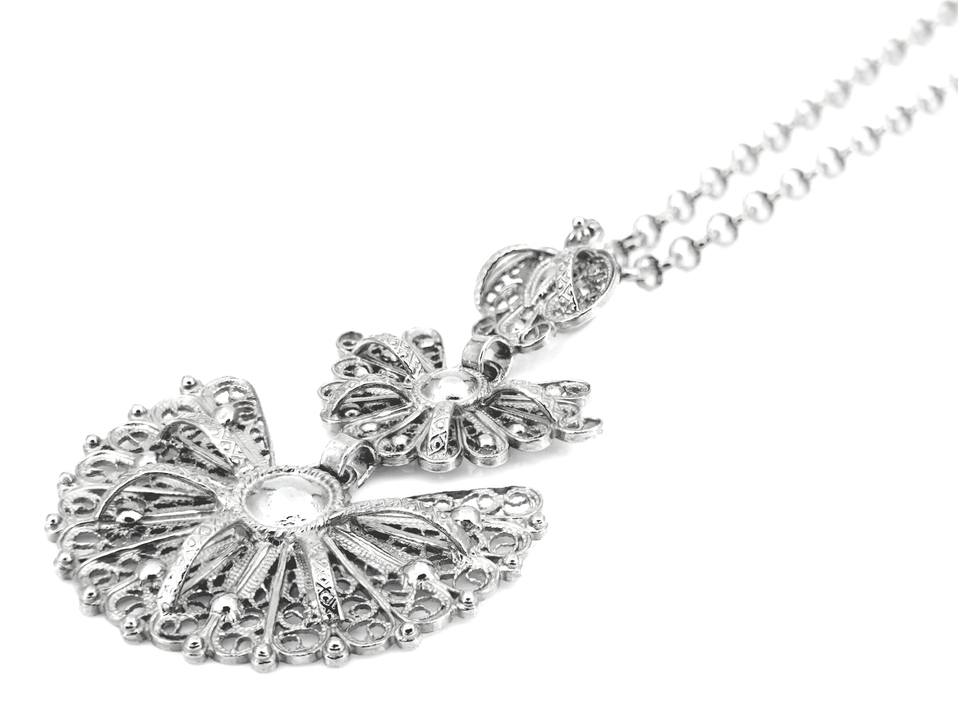 Colar Laça Grande, Filigrana Portuguesa, Prata de Lei 925