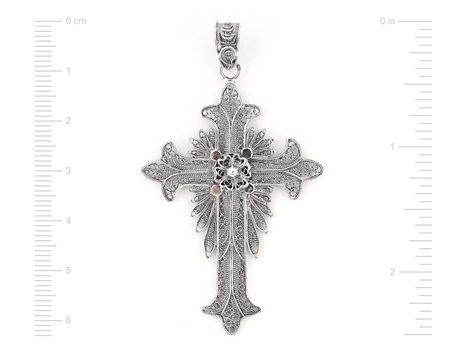 Medalha Cruz, Filigrana Portuguesa, Prata de Lei 925 - Medidas