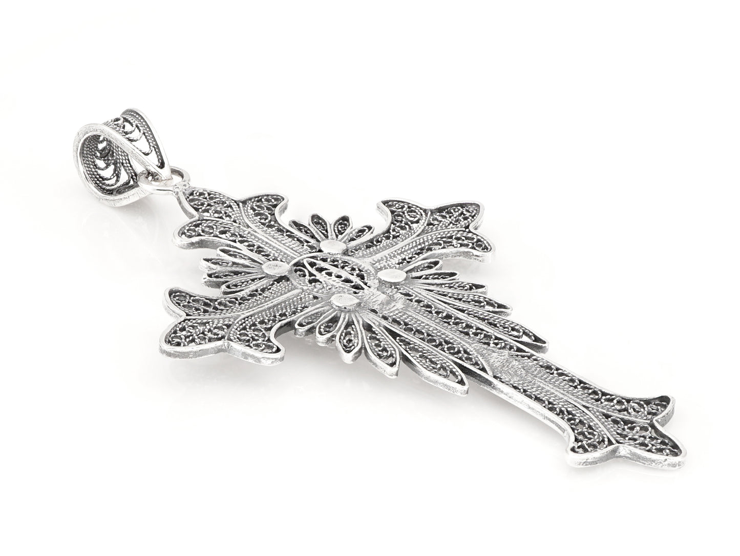 Medalha Cruz, Filigrana Portuguesa, Prata de Lei 925 - Vista de Trás