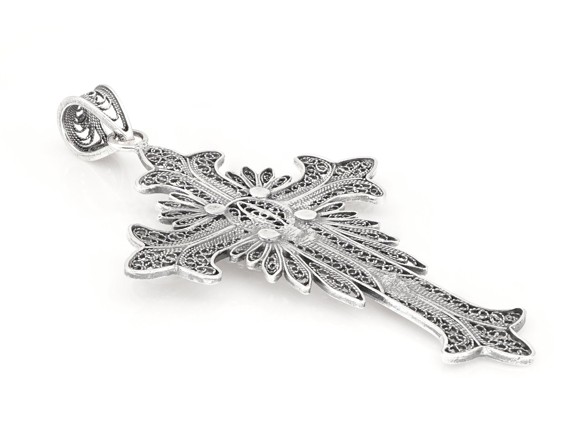 Medalha Cruz, Filigrana Portuguesa, Prata de Lei 925 - Vista de Trás